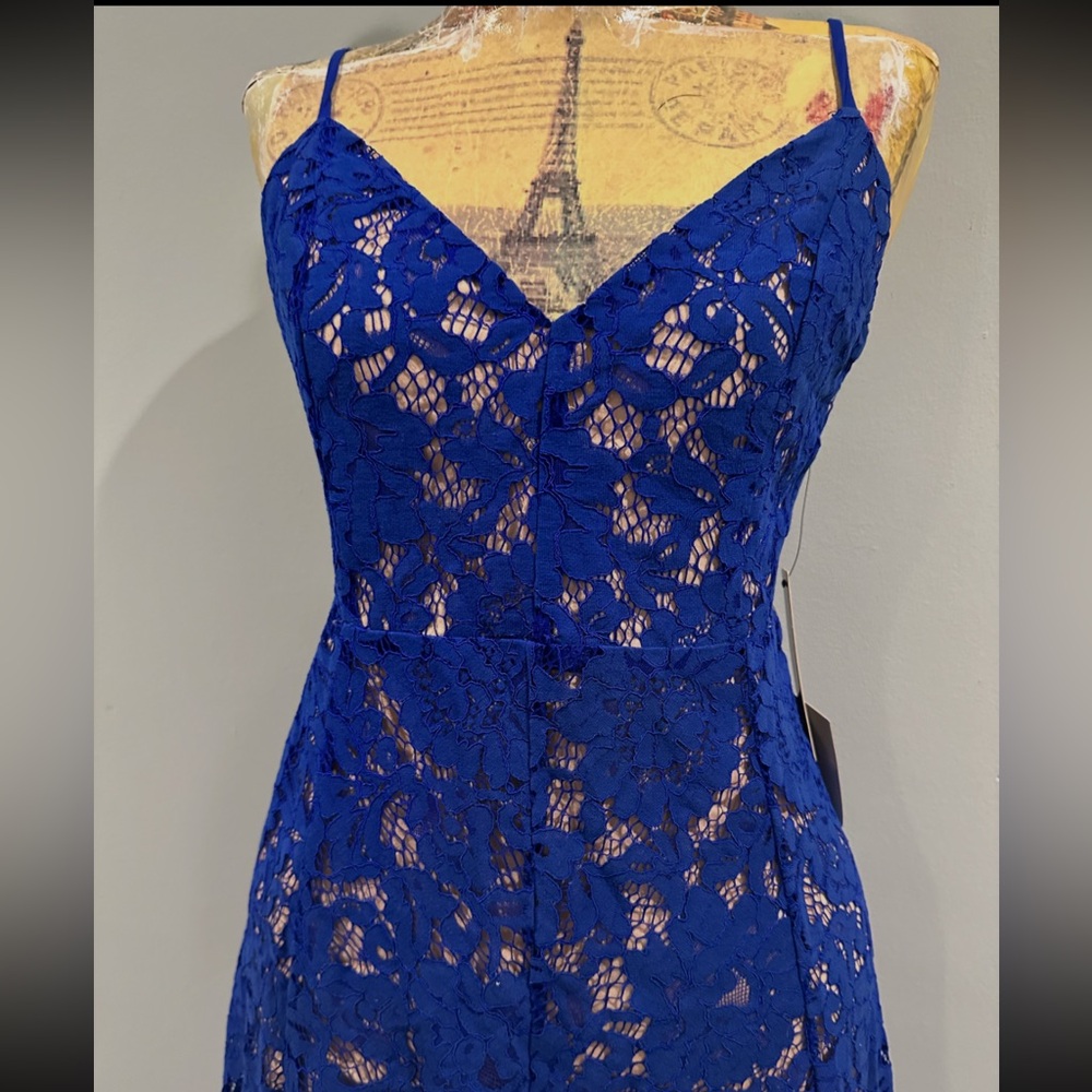 Lulu's Royal Blue Lace Midi Dress - Picture 3 of 11